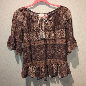 💝Knox Rose Ruffle Sleeve Blouse